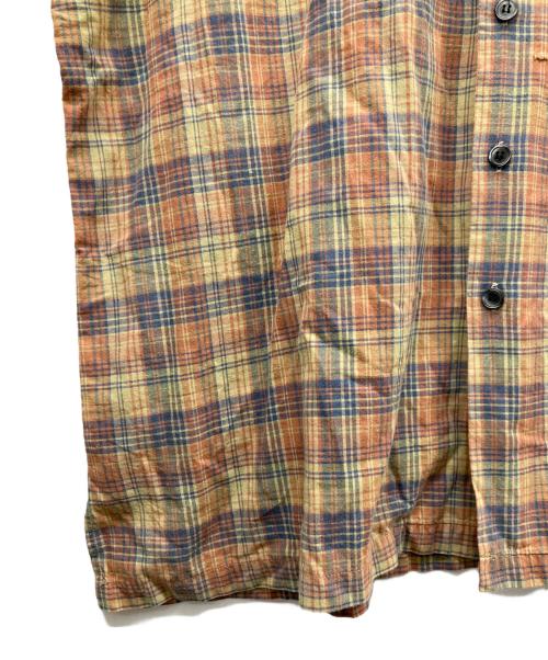 RRL（ダブルアールエル）RRL (ダブルアールエル) オープンカラーチェックシャツ ブラウン×カーキ サイズ:Mの古着・服飾アイテム