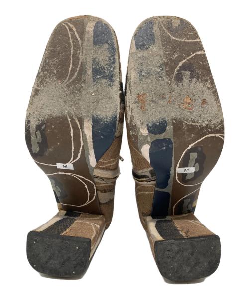 UNDERCOVER（アンダーカバー）UNDERCOVER (アンダーカバー) 00AW 総柄サイドジップブーツ ブラウン サイズ:Mの古着・服飾アイテム