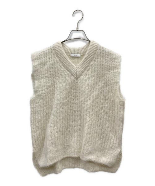 ATON（エイトン）ATON (エイトン) ALPACA FUR Vネックベスト ホワイト サイズ:2の古着・服飾アイテム