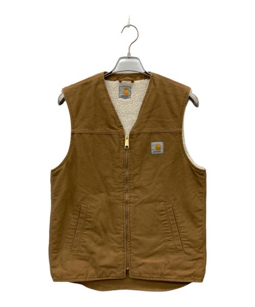 CarHartt（カーハート）CarHartt (カーハート) 裏ボアダックベスト ブラウン サイズ:Mの古着・服飾アイテム