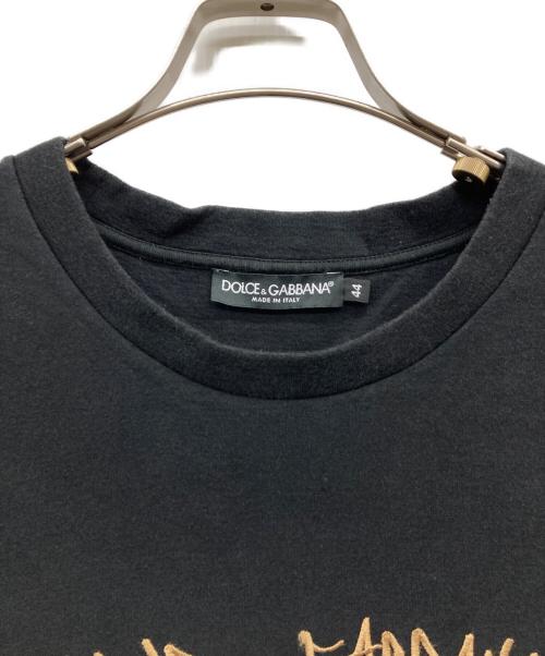DOLCE & GABBANA（ドルチェ＆ガッバーナ）DOLCE & GABBANA (ドルチェ＆ガッバーナ) 刺繍ロゴTee ブラック サイズ:44の古着・服飾アイテム