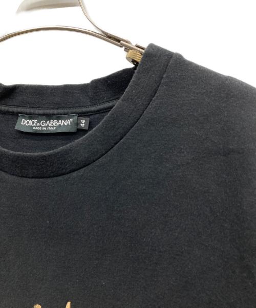 DOLCE & GABBANA（ドルチェ＆ガッバーナ）DOLCE & GABBANA (ドルチェ＆ガッバーナ) 刺繍ロゴTee ブラック サイズ:44の古着・服飾アイテム