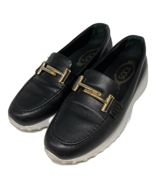 TOD'S（トッズ）TOD'S (トッズ) 厚底ビットローファー ブラック サイズ:36 1/2の古着・服飾アイテム