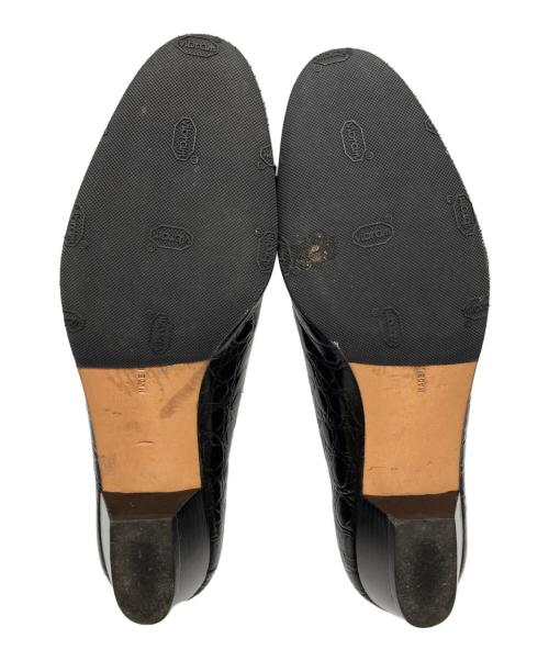 Salvatore Ferragamo（サルヴァトーレ フェラガモ）Salvatore Ferragamo (サルヴァトーレ フェラガモ) 型押しパンプス ブラック サイズ:7 1/2の古着・服飾アイテム