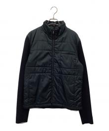 PRADA（プラダ）の古着「ラムウールニット切替ジャケット」｜ネイビー