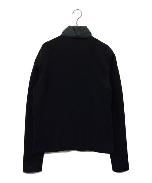 PRADA（プラダ）PRADA (プラダ) ラムウールニット切替ジャケット ネイビー サイズ:50の古着・服飾アイテム