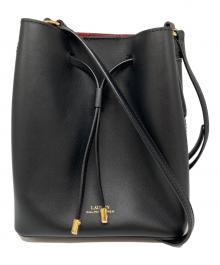 LAUREN RALPH LAUREN（ローレンラルフローレン）の古着「巾着レザーショルダーバッグ」｜ブラック
