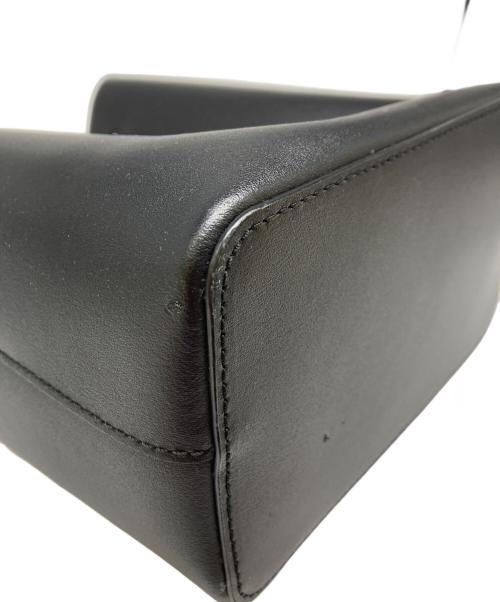 LAUREN RALPH LAUREN（ローレンラルフローレン）LAUREN RALPH LAUREN (ローレンラルフローレン) 巾着レザーショルダーバッグ ブラックの古着・服飾アイテム