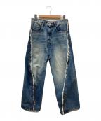 NVRFRGTネヴァーフォーゲット）の古着「Twisted Wide Leg Jeans」｜ブルー