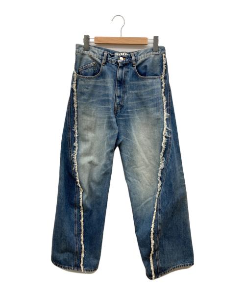 NVRFRGT（ネヴァーフォーゲット）NVRFRGT (ネヴァーフォーゲット) Twisted Wide Leg Jeans ブルー サイズ:2の古着・服飾アイテム