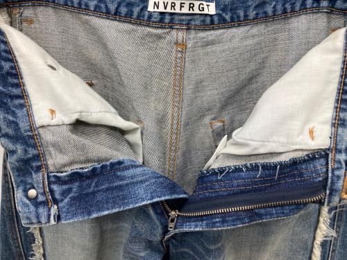 NVRFRGT（ネヴァーフォーゲット）NVRFRGT (ネヴァーフォーゲット) Twisted Wide Leg Jeans ブルー サイズ:2の古着・服飾アイテム