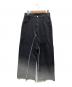 VEIN（ヴェイン）の古着「JACQUARD DENIM RESIZE WIDE TROUSERS」｜ブラック
