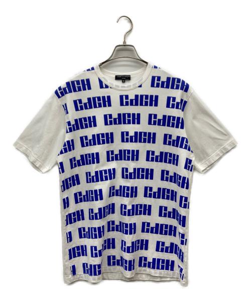 COMME des GARCONS HOMME（コムデギャルソン オム）COMME des GARCONS HOMME (コムデギャルソン オム) ロゴTシャツ ホワイト×ブルー サイズ:Mの古着・服飾アイテム
