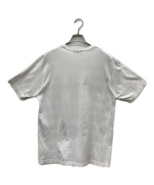 COMME des GARCONS HOMME（コムデギャルソン オム）COMME des GARCONS HOMME (コムデギャルソン オム) ロゴTシャツ ホワイト×ブルー サイズ:Mの古着・服飾アイテム