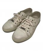 GUCCIグッチ）の古着「ローカットレザースニーカー」｜アイボリー