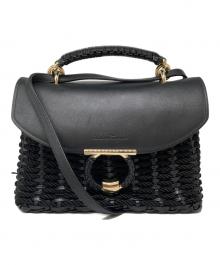 Salvatore Ferragamo（サルヴァトーレ フェラガモ）の古着「Woven Margot マーゴット」｜ブラック