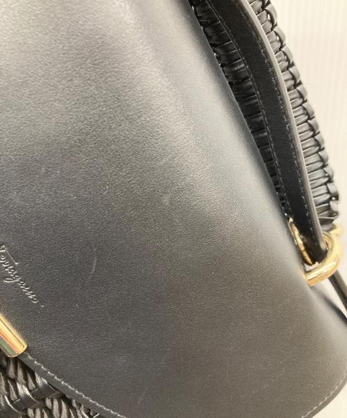 Salvatore Ferragamo（サルヴァトーレ フェラガモ）Salvatore Ferragamo (サルヴァトーレ フェラガモ) Woven Margot マーゴット ブラック サイズ:-の古着・服飾アイテム