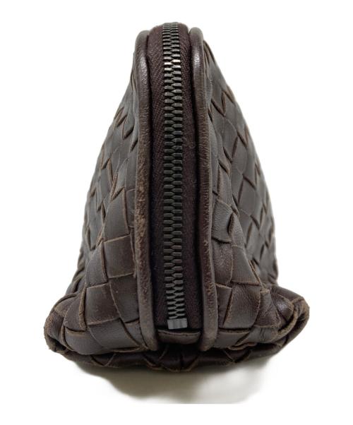 BOTTEGA VENETA（ボッテガベネタ）BOTTEGA VENETA (ボッテガベネタ) イントレチャートコスメポーチ ブラウン サイズ:-の古着・服飾アイテム