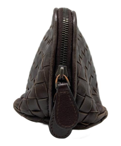 BOTTEGA VENETA（ボッテガベネタ）BOTTEGA VENETA (ボッテガベネタ) イントレチャートコスメポーチ ブラウン サイズ:-の古着・服飾アイテム