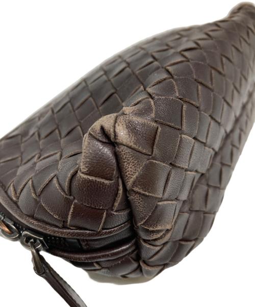 BOTTEGA VENETA（ボッテガベネタ）BOTTEGA VENETA (ボッテガベネタ) イントレチャートコスメポーチ ブラウン サイズ:-の古着・服飾アイテム