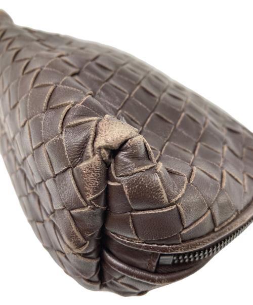 BOTTEGA VENETA（ボッテガベネタ）BOTTEGA VENETA (ボッテガベネタ) イントレチャートコスメポーチ ブラウン サイズ:-の古着・服飾アイテム