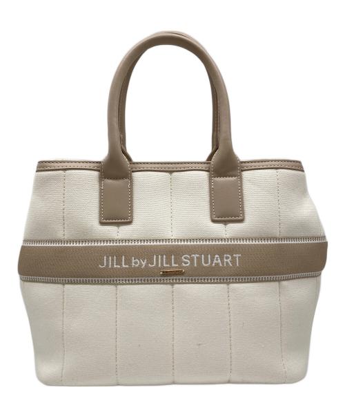 JILL BY JILLSTUART（ジル バイ ジルスチュアート）JILL BY JILLSTUART (ジル バイ ジルスチュアート) バンドオブトートバッグ ホワイト×ベージュ サイズ:-の古着・服飾アイテム