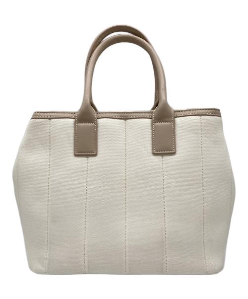 JILL BY JILLSTUART（ジル バイ ジルスチュアート）JILL BY JILLSTUART (ジル バイ ジルスチュアート) バンドオブトートバッグ ホワイト×ベージュ サイズ:-の古着・服飾アイテム