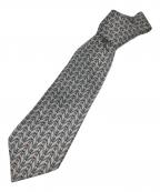 HERMESエルメス）の古着「総柄シルクネクタイ」｜グレー