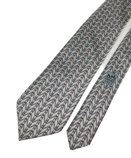 HERMES（エルメス）HERMES (エルメス) 総柄シルクネクタイ グレー サイズ:-の古着・服飾アイテム