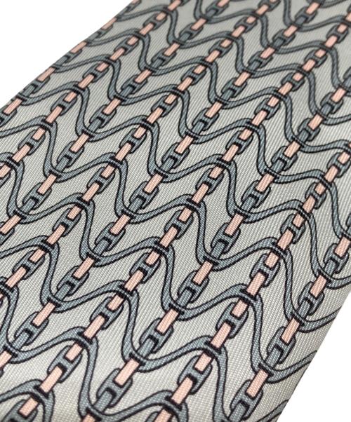 HERMES（エルメス）HERMES (エルメス) 総柄シルクネクタイ グレー サイズ:-の古着・服飾アイテム