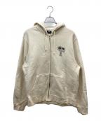 stussyステューシー）の古着「WORLD TOUR ZIP HOOD/ワールドツアージップパーカージップパーカー」｜ベージュ
