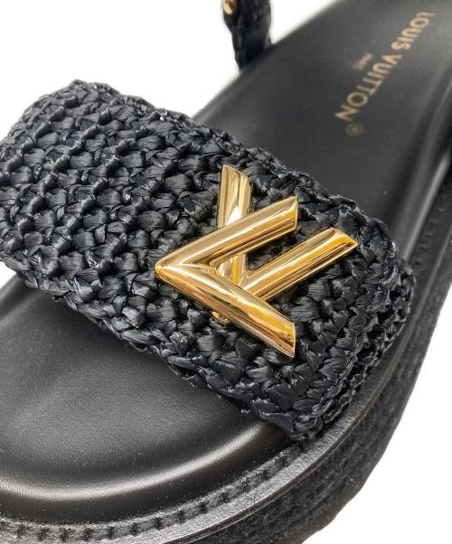 LOUIS VUITTON（ルイ ヴィトン）LOUIS VUITTON (ルイ ヴィトン) コルドバ・ライン・サンダル ブラック サイズ:36の古着・服飾アイテム