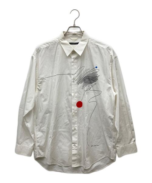 AICON WORKS（アイコン ワークス）AICON WORKS (アイコン ワークス) EDIFICE (エディフィス) グラフィックプリントシャツ ホワイト サイズ:Mの古着・服飾アイテム