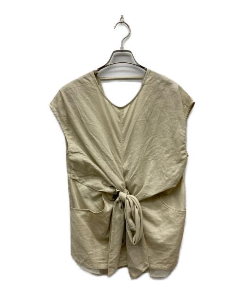 anuke（アンヌーク）anuke (アンヌーク) Linen Cachecoeur Tops ベージュ サイズ:FREEの古着・服飾アイテム