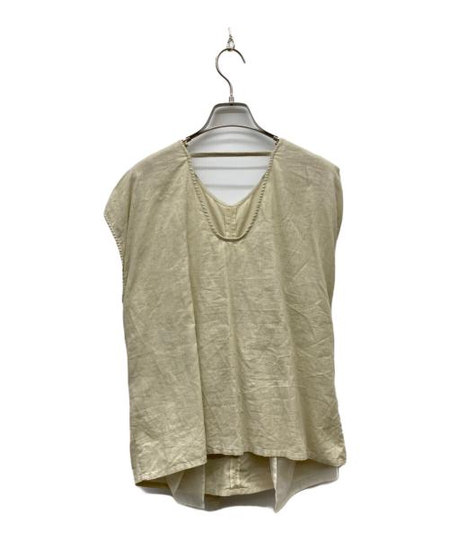 anuke（アンヌーク）anuke (アンヌーク) Linen Cachecoeur Tops ベージュ サイズ:FREEの古着・服飾アイテム
