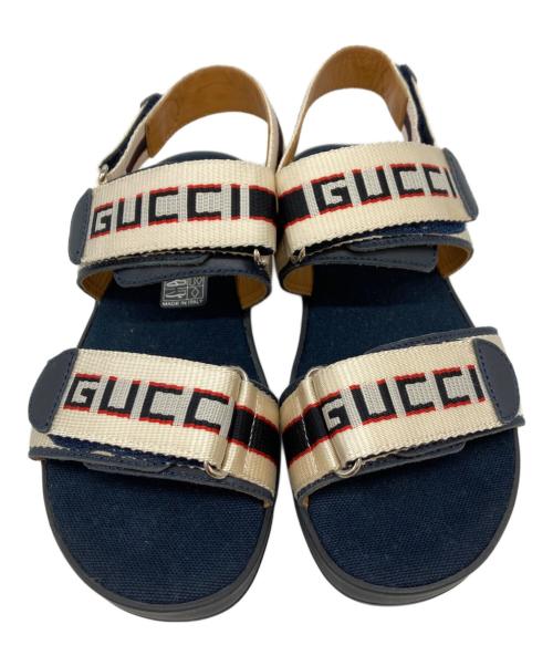 GUCCI（グッチ）GUCCI (グッチ) ベルクロサンダル ネイビー サイズ:34の古着・服飾アイテム
