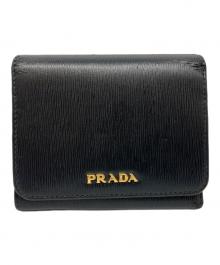 PRADA（プラダ）の古着「サフィアーノ 二つ折り財布」｜ブラック