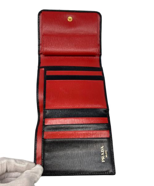 PRADA（プラダ）PRADA (プラダ) サフィアーノ 二つ折り財布 ブラック サイズ:-の古着・服飾アイテム