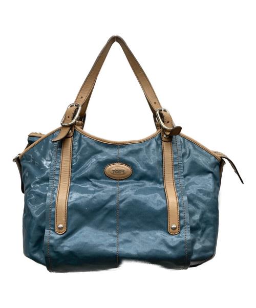 TOD'S（トッズ）TOD'S (トッズ) 2way ナイロンハンドバッグ ブルーの古着・服飾アイテム