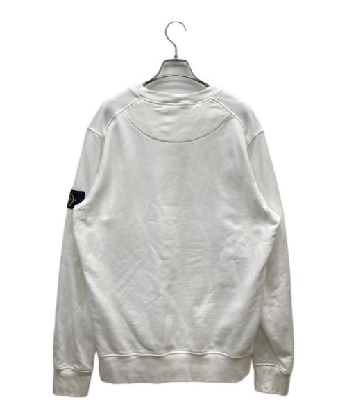 STONE ISLAND（ストーンアイランド）STONE ISLAND (ストーンアイランド) ガーメントダイ ブラッシュドコットン スウェット ホワイト サイズ:Lの古着・服飾アイテム