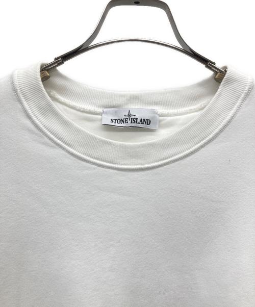 STONE ISLAND（ストーンアイランド）STONE ISLAND (ストーンアイランド) ガーメントダイ ブラッシュドコットン スウェット ホワイト サイズ:Lの古着・服飾アイテム