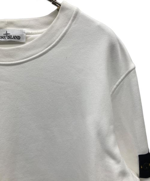 STONE ISLAND（ストーンアイランド）STONE ISLAND (ストーンアイランド) ガーメントダイ ブラッシュドコットン スウェット ホワイト サイズ:Lの古着・服飾アイテム