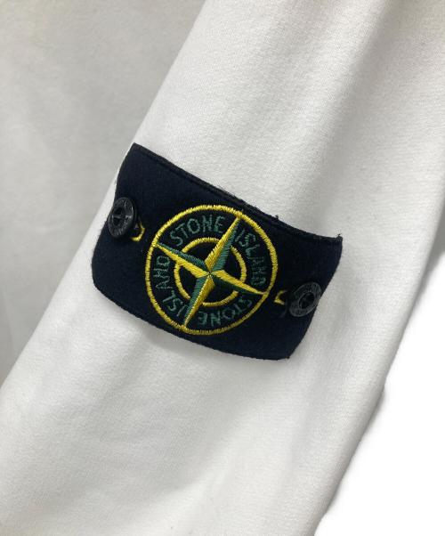 STONE ISLAND（ストーンアイランド）STONE ISLAND (ストーンアイランド) ガーメントダイ ブラッシュドコットン スウェット ホワイト サイズ:Lの古着・服飾アイテム