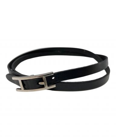 HERMES　レザーチョーカー 中古・古着通販】HERMES (エルメス) アピレザーチョーカー ブラック