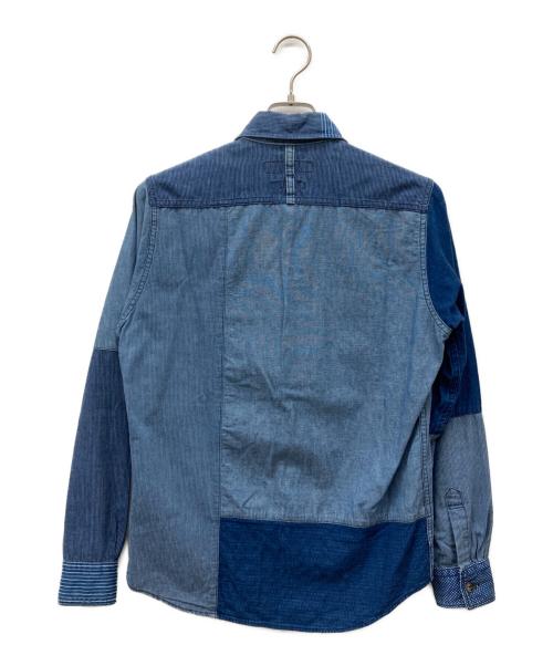 FDMTL（ファンダメンタル）FDMTL (ファンダメンタル) パッチワークシャツ ブルー サイズ:1の古着・服飾アイテム
