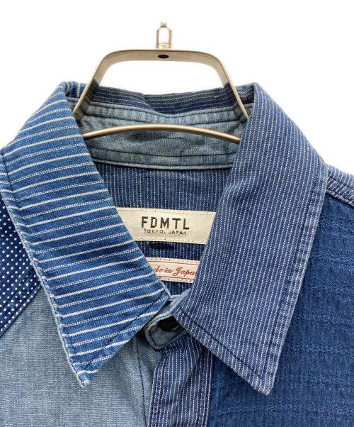 FDMTL（ファンダメンタル）FDMTL (ファンダメンタル) パッチワークシャツ ブルー サイズ:1の古着・服飾アイテム