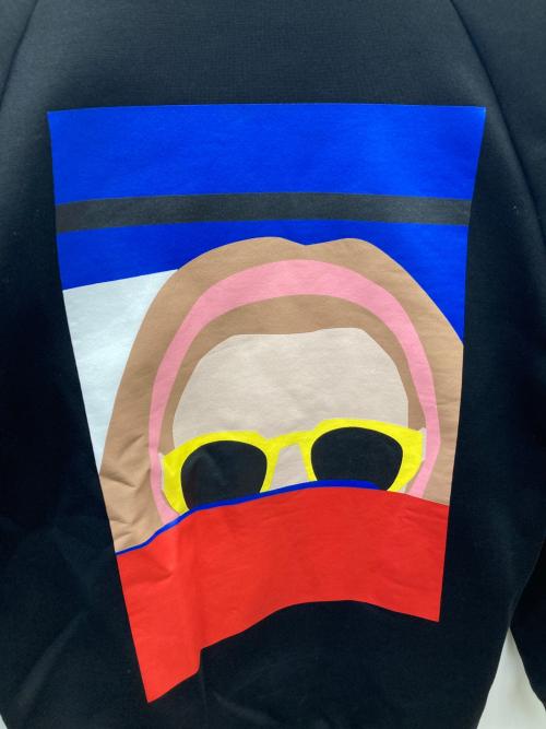 PLAN C（プランシー）PLAN C (プランシー) print pullover sweat ブラック サイズ:Sの古着・服飾アイテム