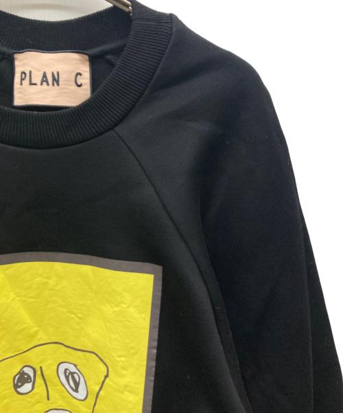 PLAN C（プランシー）PLAN C (プランシー) print pullover sweat ブラック サイズ:Mの古着・服飾アイテム