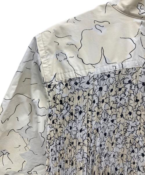 PLAN C（プランシー）PLAN C (プランシー) 総柄 フラワー カットオフ プリーツ ボリューム ワンピース ベージュ サイズ:36の古着・服飾アイテム