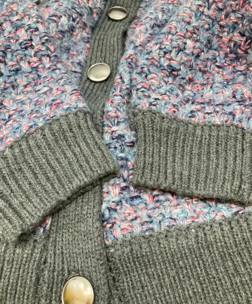 ritto（リット）ritto (リット) 別注ミックスニットカーディガン ブルー×ピンク サイズ:FREEの古着・服飾アイテム